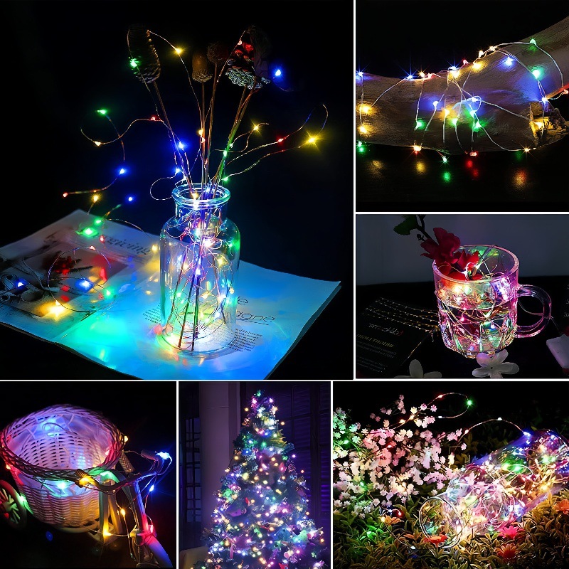 Solar lamps, outdoor garden lamps, copper wire lamps, string lamps, party solar mini copper wire string lamps, solar lighting lamps Specification drawing
