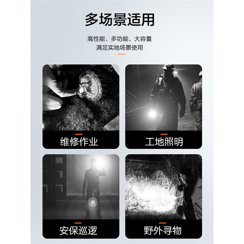 Kangming high-intensity flashlight charging Outdoor long-range Waterproof Ultra-bright High-power LED searchlight Household portable lamp Item Picture