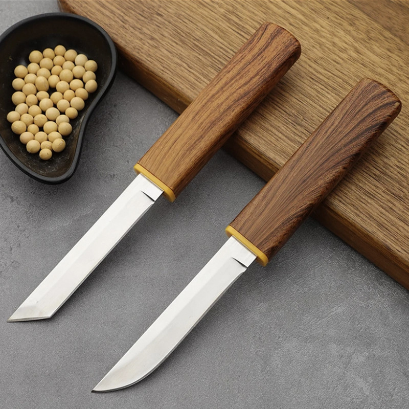 The same kitchen sharpenable knife as the Double Knife live stream, super sharp household multi-functional dragon and phoenix fruit knife, portable small knife details Picture
