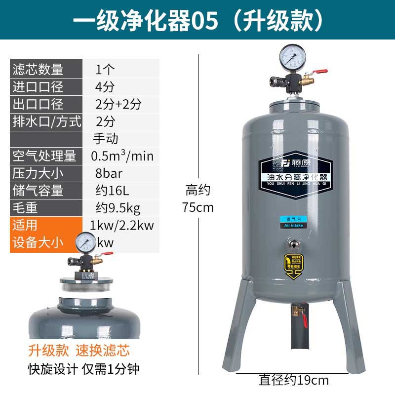 Oil-water separator, filter, air compressor, compressed air precision filter, air pump, drying tank with automatic drainage undefined