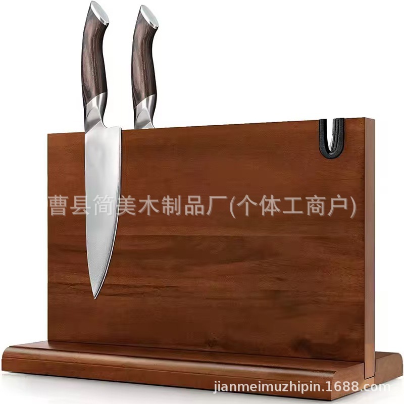 Kitchen desktop retro magnetic knife rack, vertical kitchen knife base, household decorative rack d, multi-specification anti-slip storage full figure