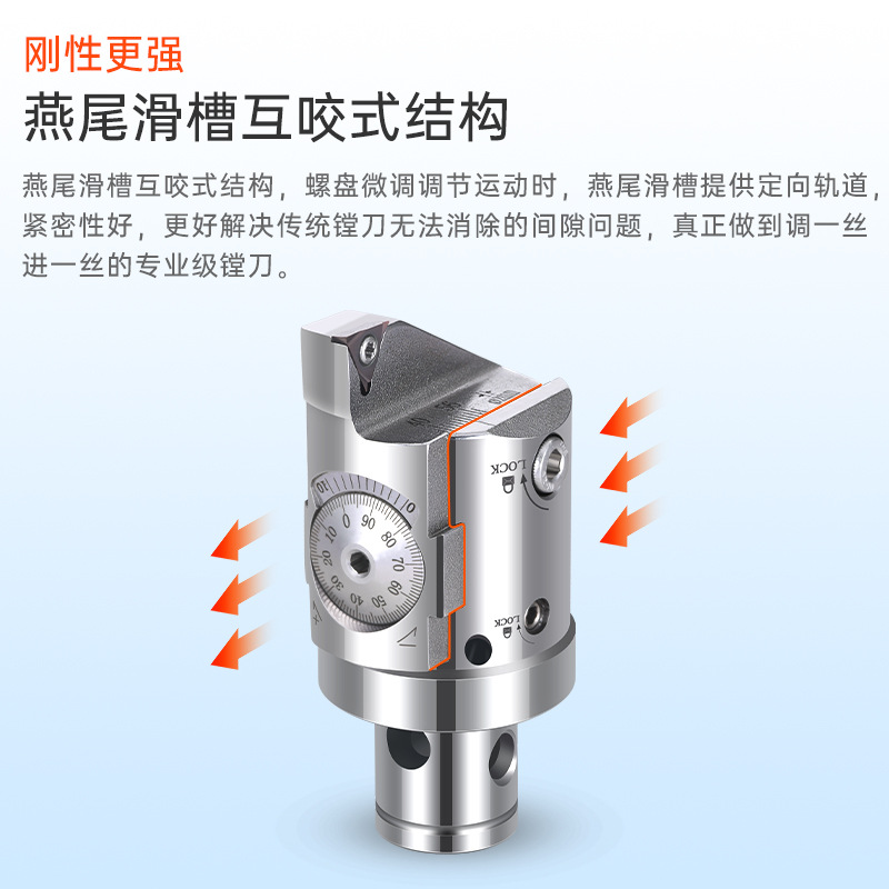 The fine-tuning head of the precision boring tool is adjustable, and the precision boring tool head BT30 is adjustable. It is a CNC machining center boring tool Application Scenario