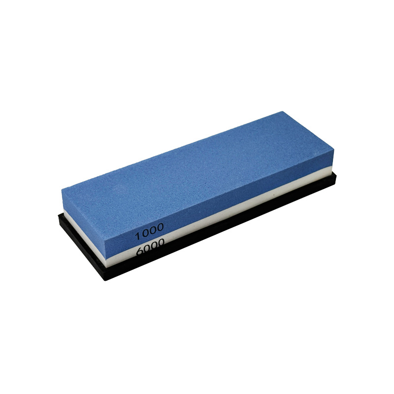 Double-sided white corundum whetstone for household kitchen knives 180 oilstone stainless steel stand whetstone Item Picture