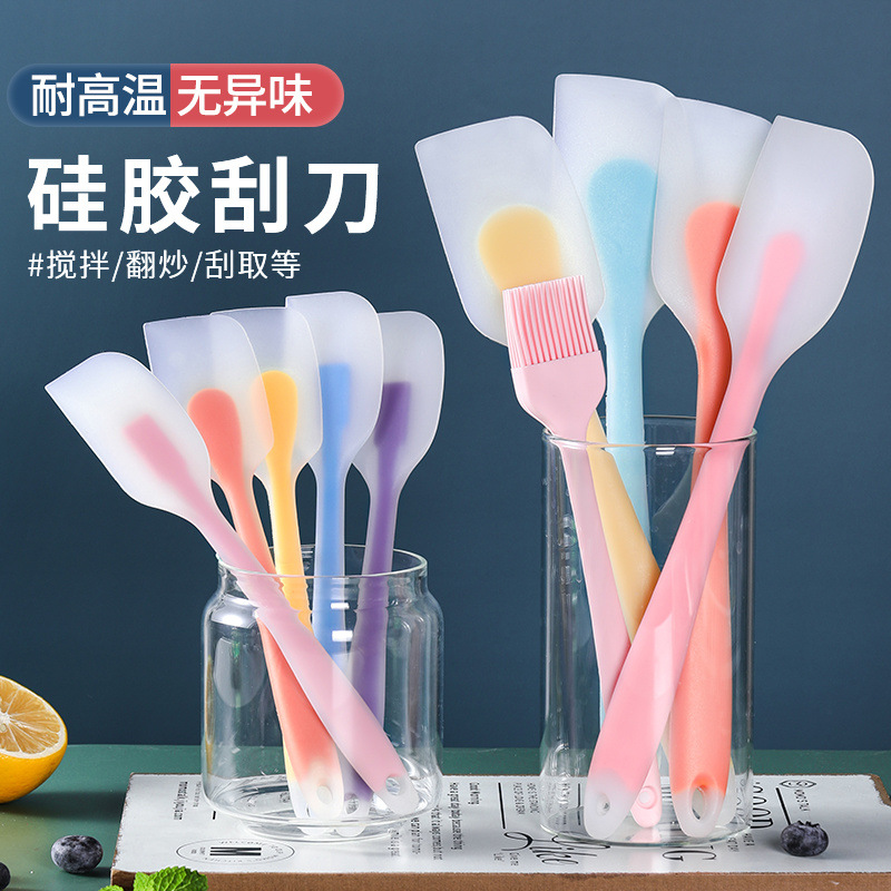 Silicone spatula, one-piece cream spatula, nougat cake scraper, baking tool, high-temperature resistant spatula Specification drawing
