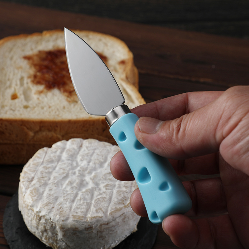 Factory in-stock creative PP plastic cheese handle cheese knife, butter knife, Western food spatula, stainless steel cheese knife details Picture