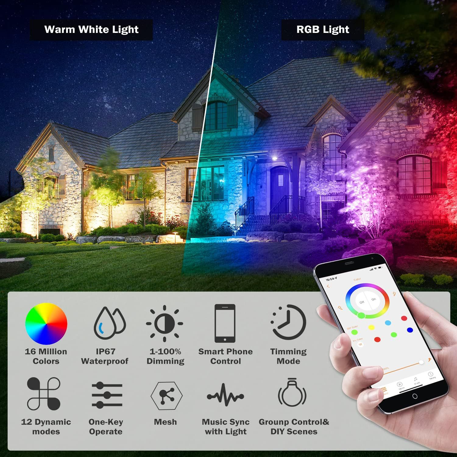 New RGBCW Bluetooth MESH staircase light, outdoor waterproof step light, APP smart LED step light, 12-24V details Picture