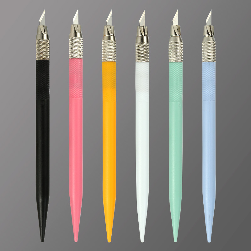 Huanmei engraving pen knife, hand-engraved planner, rubber stamp, paper-cut engraving knife, colored knife handle, metal film application knife full figure