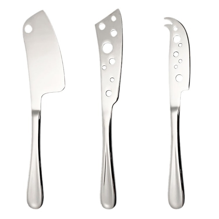 Stainless steel cheese knife, butter cheese knife, creative perforated cheese knife, kitchen baking cutting knife, jam spreading knife Item Picture