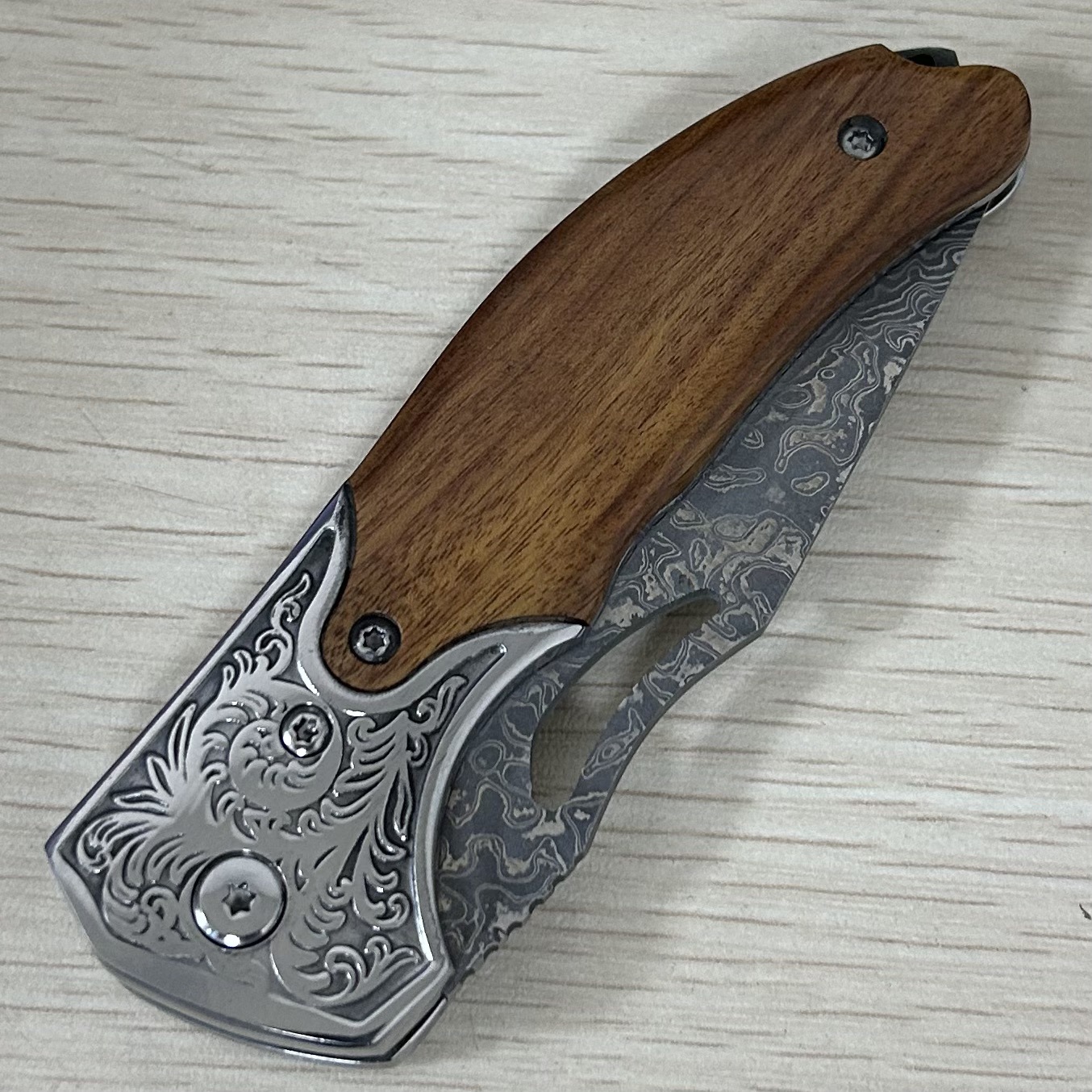 Junzhuo Outdoor Folding knives, high-hardness folding knives, camping collection gifts, colored wooden handle knives, foldable knives Specification drawing