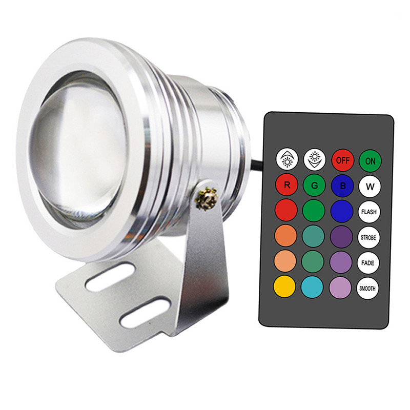 led underwater light, waterproof water spray 12V seven-color spotlight, fishpond fountain, color-changing landscape swimming pool light 10W Item Picture