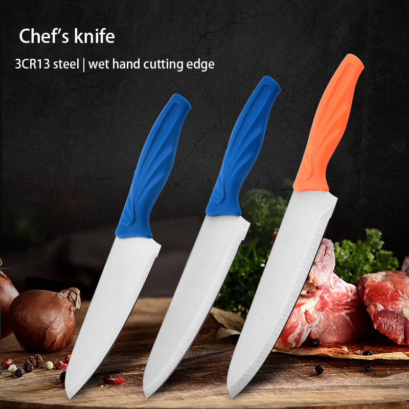 Wholesale stainless steel chef knives, PP handle meat and vegetable cutting knives, direct supply from kitchen-specific knife manufacturers, Yingbai sushi knives Specification drawing