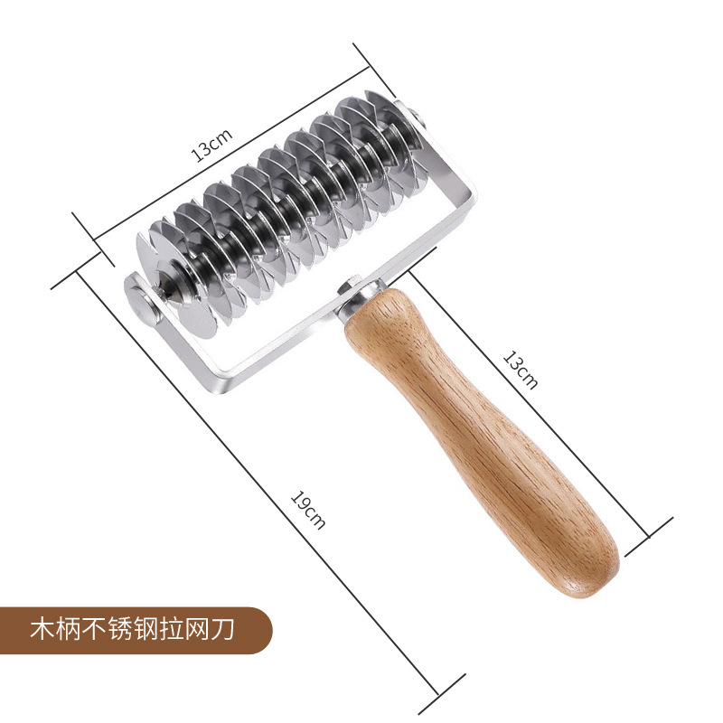 Pizza perforator, stainless steel roller, cutting knife, needle roller, baking dough, bread, biscuit, roller knife, exhaust, eight-pole undefined