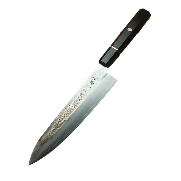 Japanese foreign trade tail-end order ploughing silver SAN Niu knife, small vegetable cutting kitchen knife, steel sandwich hand-forged high-end chef knife Item Picture