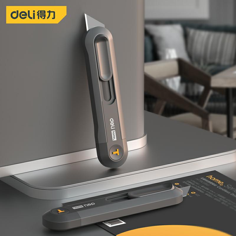 Deli home Series Self-locking plastic-handled utility knife, rebound wallpaper knife, small portable professional unboxing tool knife undefined