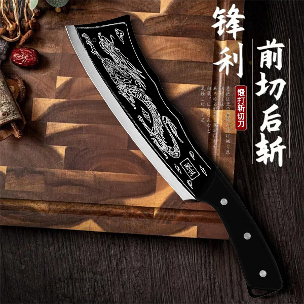 Guangdong Yangjiang handcrafted kitchen knives, household kitchen dragon-slaying knives, dual-purpose chopping knives, bone-slaying knives and bone-cutting tools details Picture