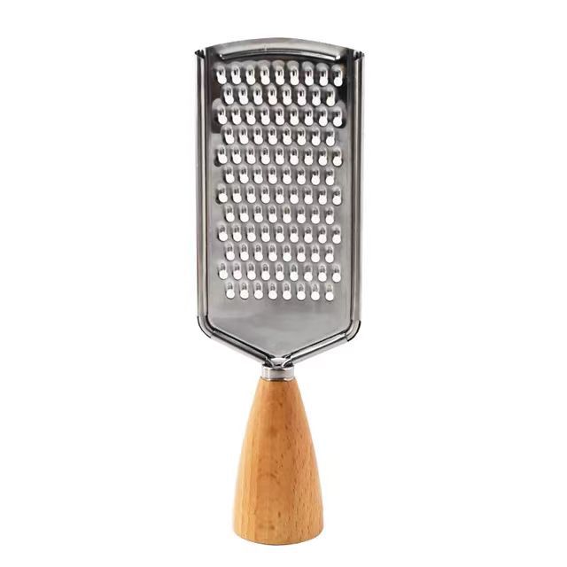 Creative circular beech wood handle stainless steel fruit and vegetable grater, multi-functional radish grater, potato slicer Item Picture