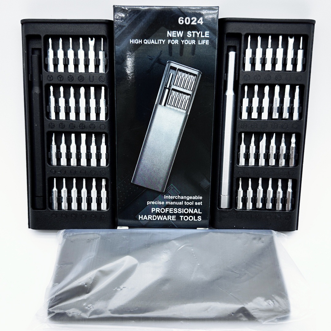 24-in-1 screwdriver with aluminum alloy handle, 25-in-1 screwdriver with cross and straight shaped set tools, magnetic attraction full figure