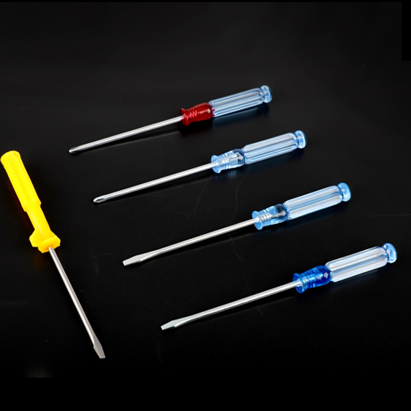 Factory direct supply of transparent handle screwdrivers, small crystal mini screwdrivers, transparent head flat-head cross screwdrivers Specification drawing