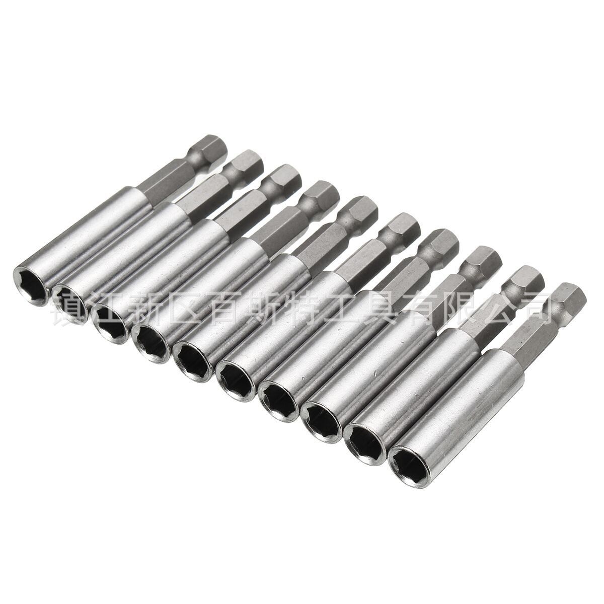 Hexagonal head connection rod, 60mm long, 10-piece single strong magnetic connection rod, chromium-vanadium steel screwdriver rod full figure