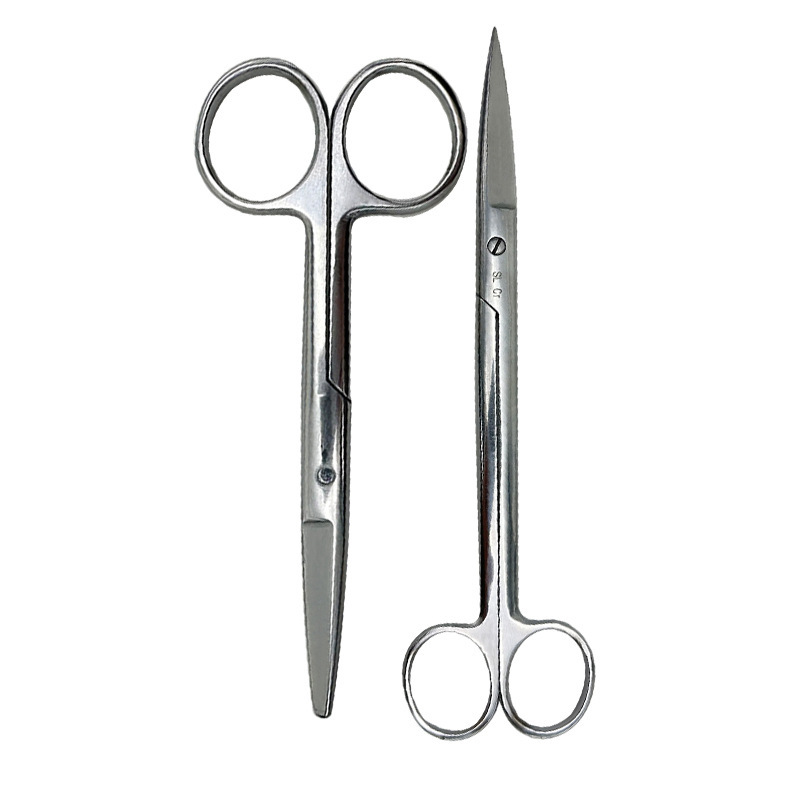 Stainless steel scissors, pet grooming surgery scissors, straight round surgical gauze thread removal scissors, laboratory teaching anatomy scissors details Picture