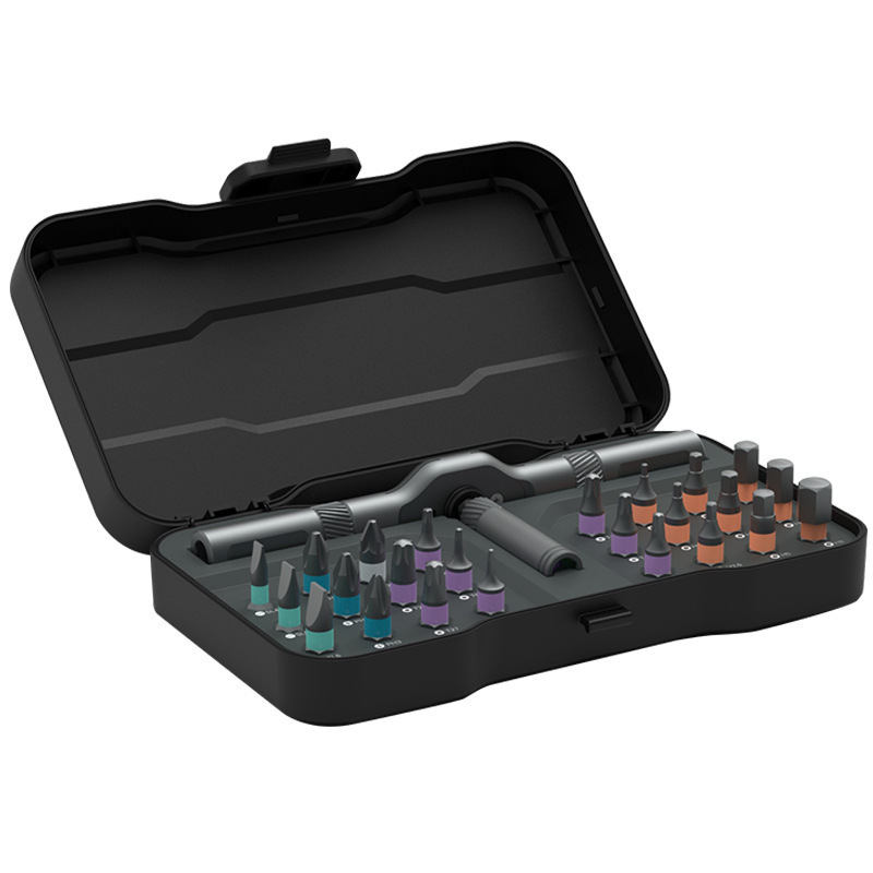 RS1 Ratchet Screwdriver Set 24-in-1 multi-functional S2 steel household wrench and screwdriver tool set Item Picture