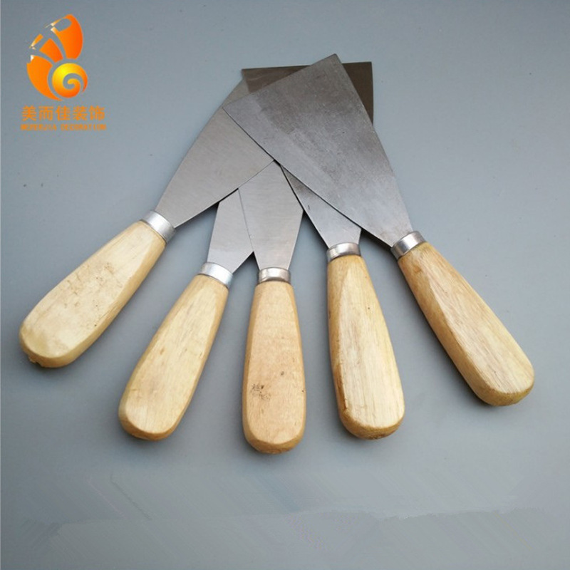 Jintao thickened putty knife, wooden handle for plastering and cleaning, small shovel for filling putty, scraper full figure