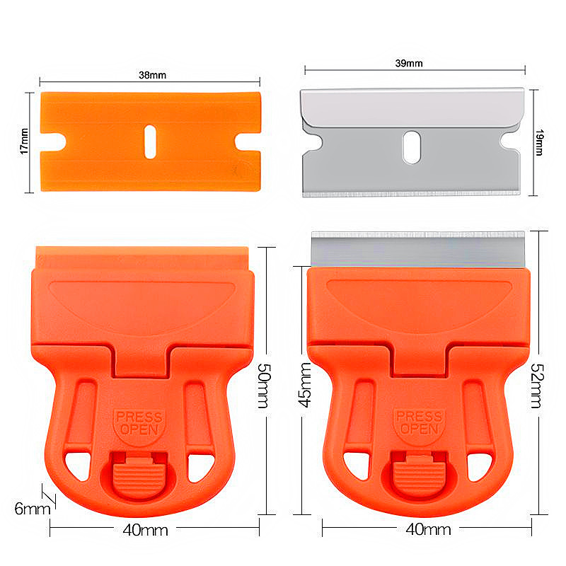 Mini glue remover knife, car glass film application tool, stainless steel small scraper, mobile phone screen cleaning plastic scraper Item Picture