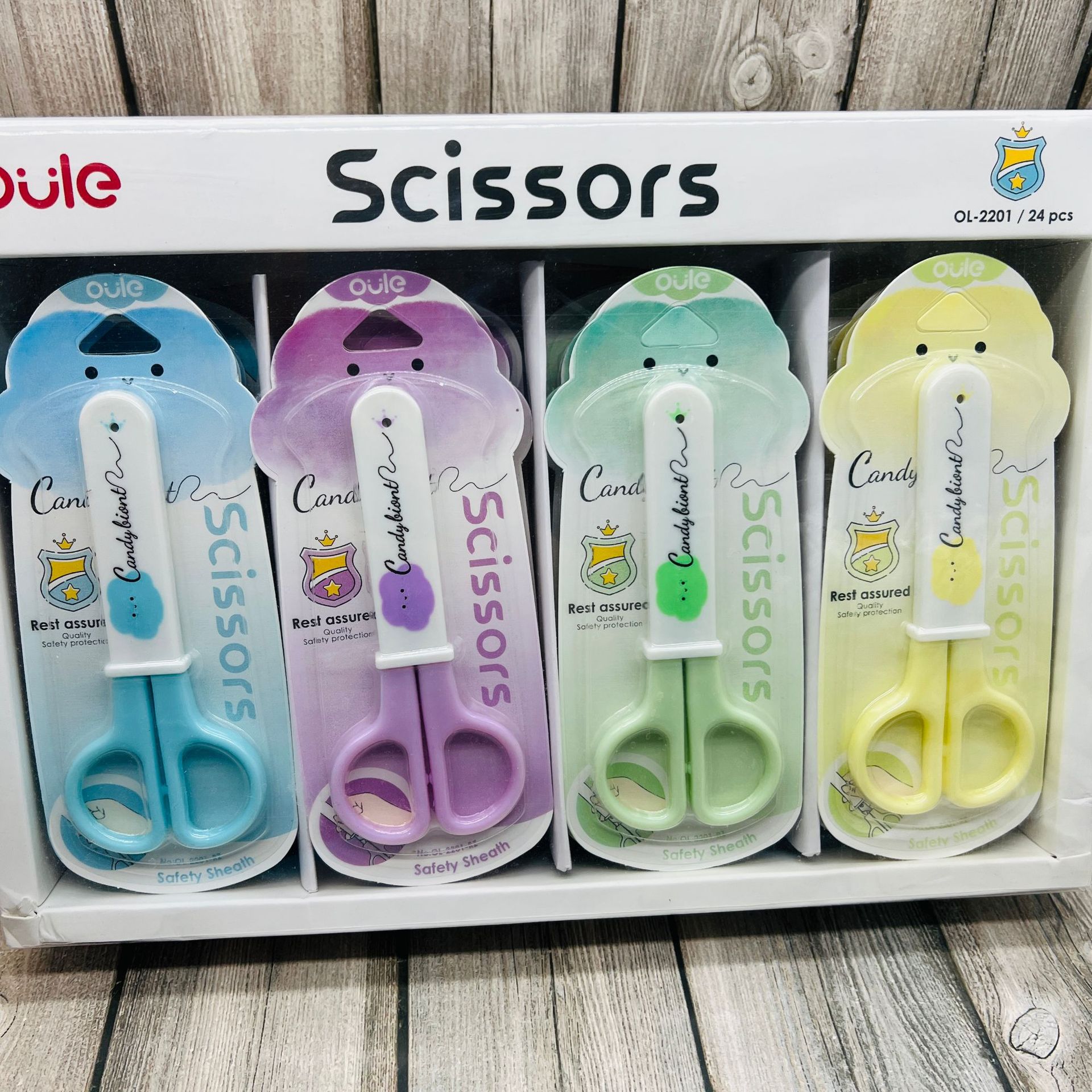 Children's scissors, student scissors with stainless steel protective sleeves, student scissors from Guangdong Jinda Kebeili. Super discounted products undefined