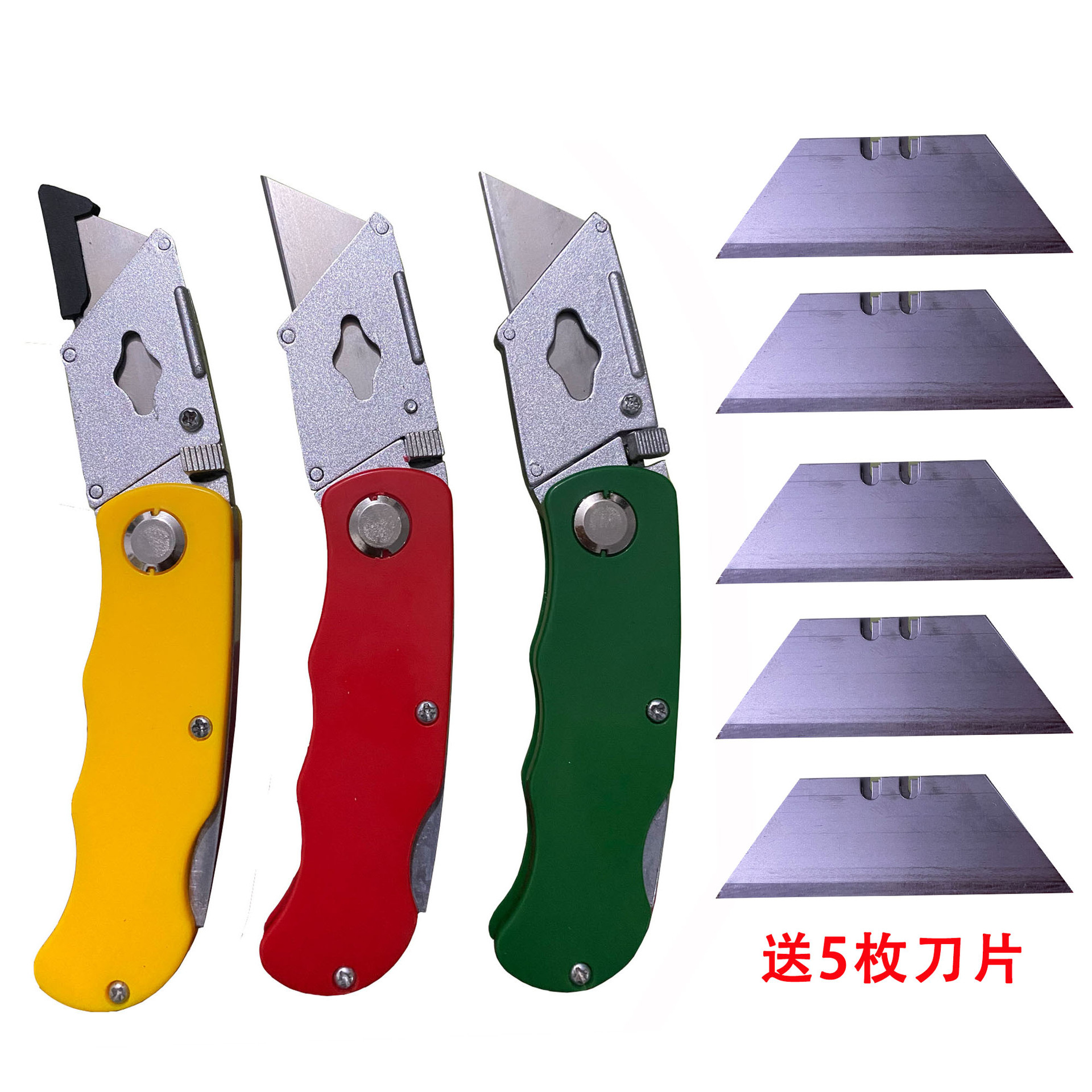Wholesale zinc alloy folding knives, folding utility knives, folding knives, paper cutting knives, wallpaper knives and medium knives Specification drawing