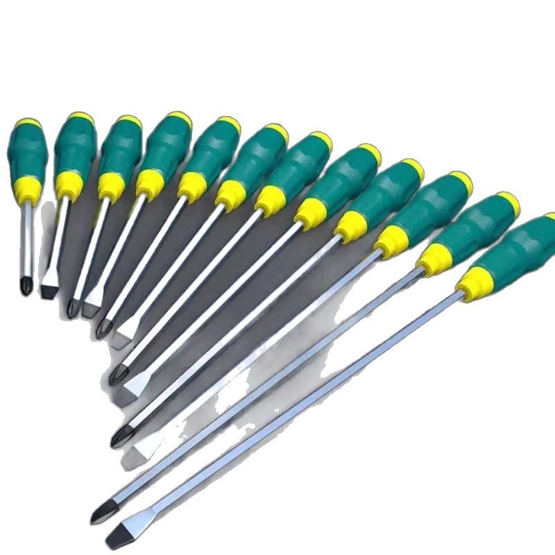 Industrial-grade extended through-hole screwdriver with keystroke, super-hard magnetic cross-head screwdriver Item Picture