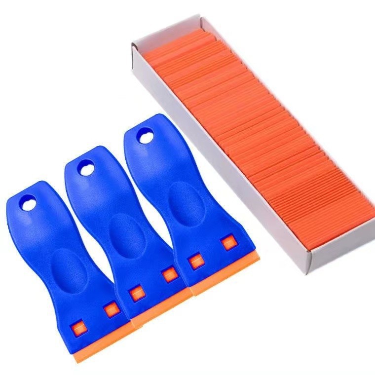 Multi-functional glue removal scraper, car film application tool, cleaning plastic small scraper, decontamination plastic scraper blade, cross-border full figure