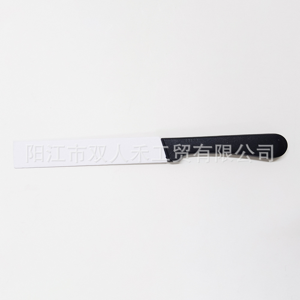 Kitchen gadgets: Steak knife, plastic handle, stainless steel, round head, pointed head, 8-inch, fruit packaging, stationery Application Scenario