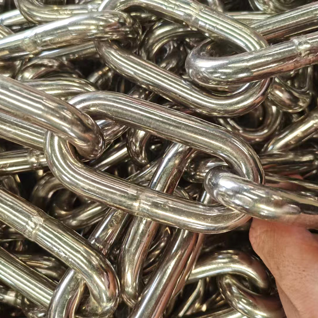 G80 lifting stainless steel chain with short and long links, high-strength industrial high-quality stainless steel chain details Picture