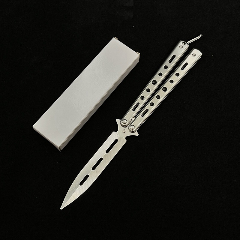 All-steel butterfly swing practice knife, outdoor folding CSGO butterfly training knife, fancy portable practice knife, unedged undefined