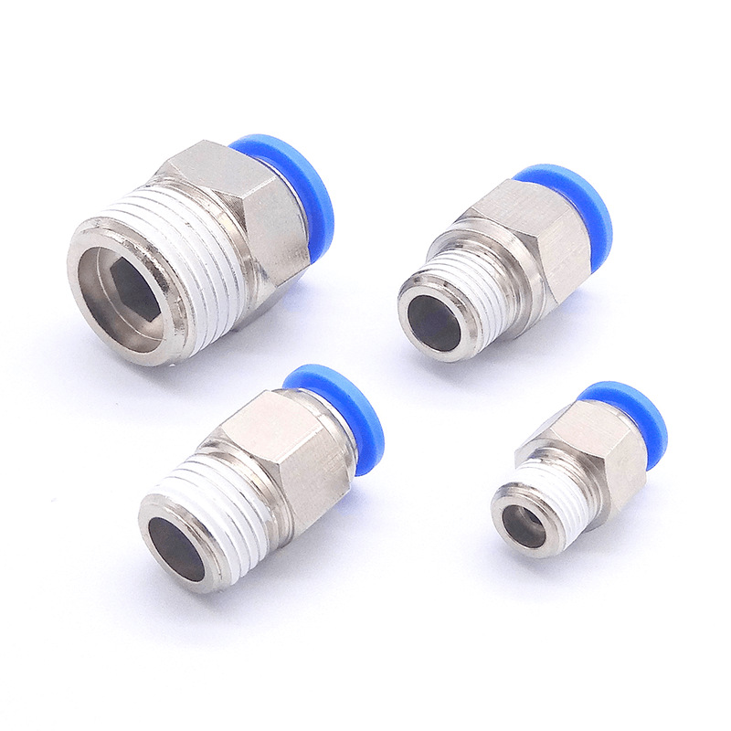 Pneumatic quick couplings PC8-02 threaded through, PC12-04, PC6-01, PC4-M5, M6 air pipe plug, PC10-03 Application Scenario