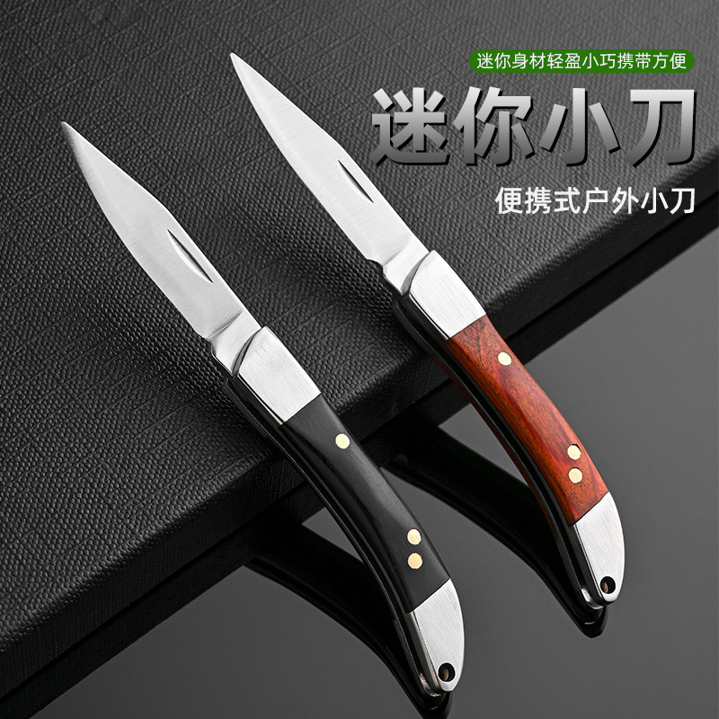 Mini folding knife, express delivery opening knife, outdoor portable knife, small knife, exquisite stainless steel fruit knife full figure