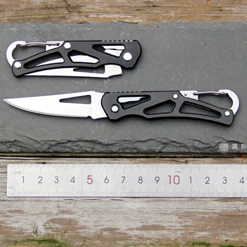 High-hardness mini self-defense outdoor knives, stainless steel portable hollowed-out keychain fruit knives, folding small knives undefined