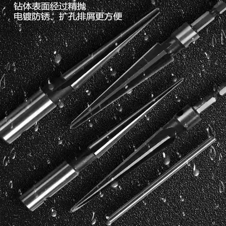 Conical reamer, hand reamer, woodworking hole opening, hard alloy chamfering, high-speed steel conical cutter drill bit details Picture