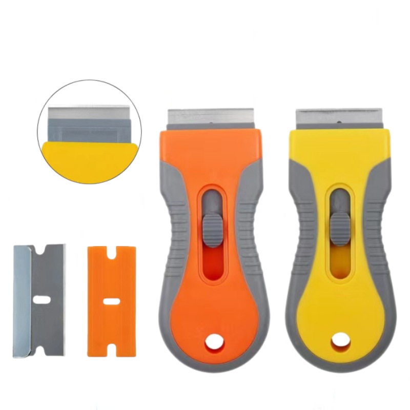Extendable small glue removal scraper, multi-functional tool for car film application and glass, floor cleaning scraper, wallpaper application scraper full figure