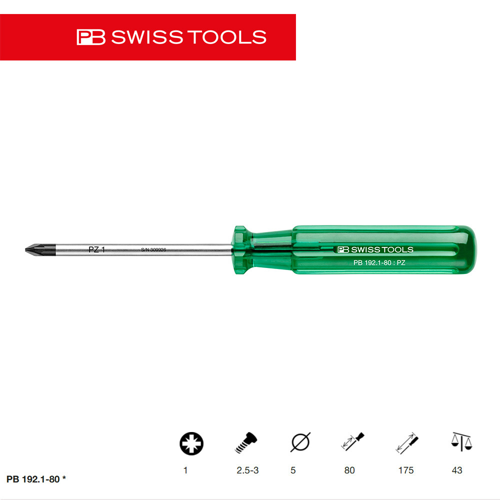 PB Swiss imported cross-shaped screwdriver Classic model 192/4 safety maintenance tool transparent CAB shock-resistant undefined