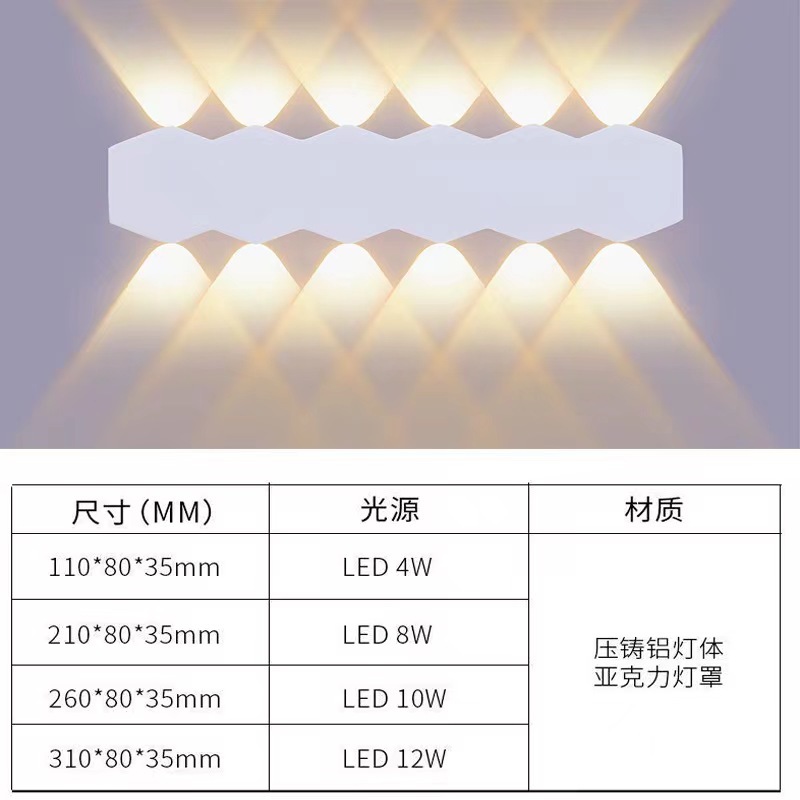 Outdoor simple and creative waterproof LED wall lamps, double-head wall lamps, indoor wall, corridor, balcony up and down luminous spotlights Application Scenario