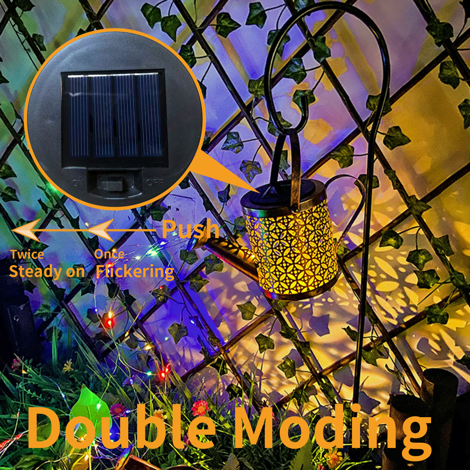 Cross-border bestsellers: solar water bottle lights, garden lights, outdoor landscape lights, shower heads, ironwork hollowed-out lawn lights, floor socket lights Specification drawing