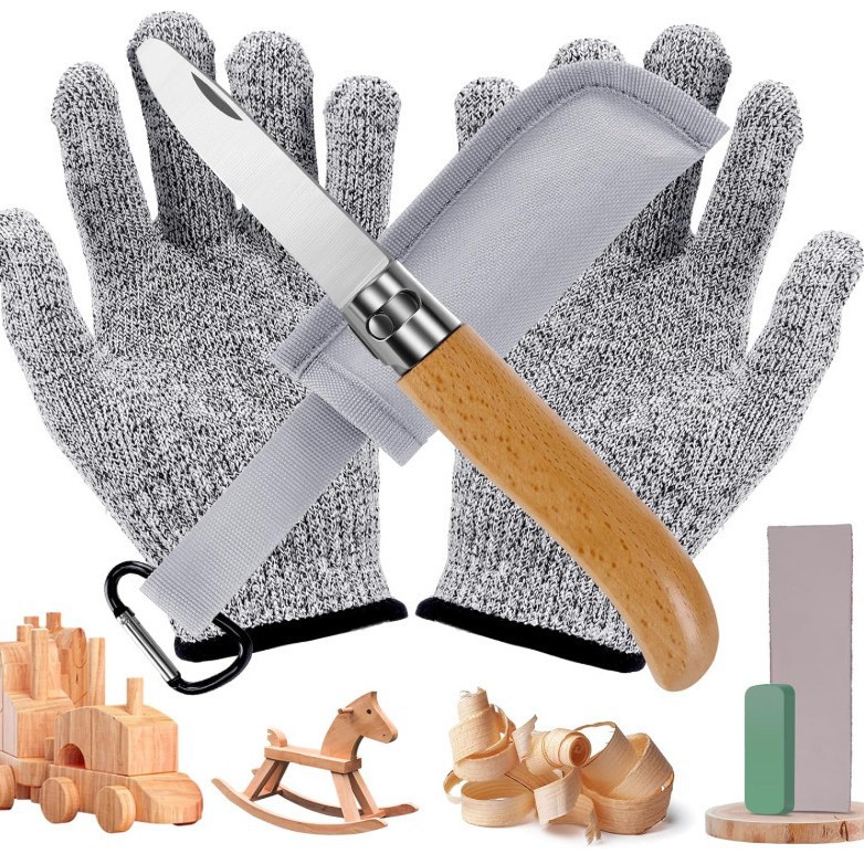 Children's carving knife, grafting knife, outdoor handcrafted portable knife, camping fruit knife, foldable and storable sharp knife full figure