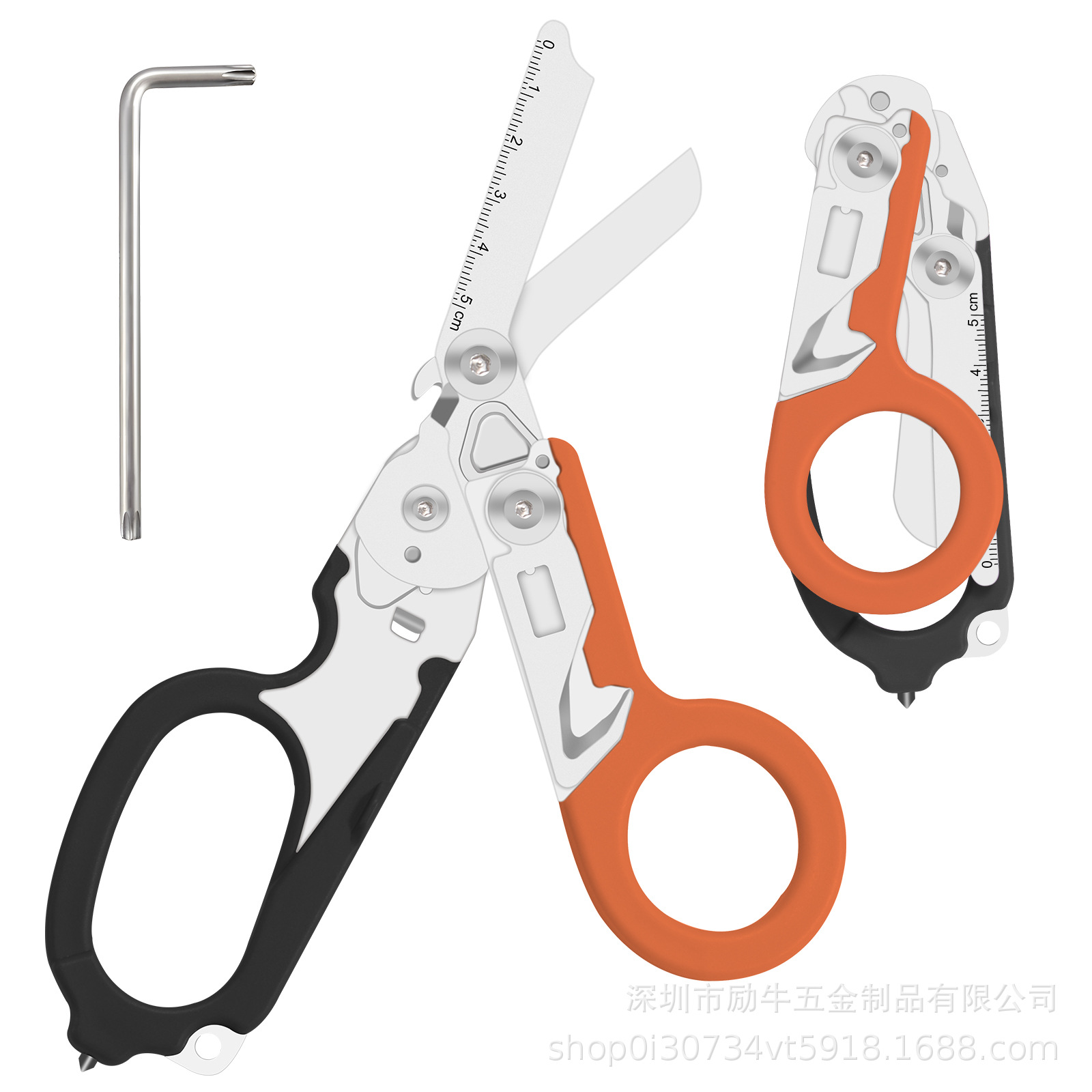 The six-in-one multi-functional tactical pliers are the same as those of Lezeman. They are outdoor raptor scissors, folding version with small handles Item Picture