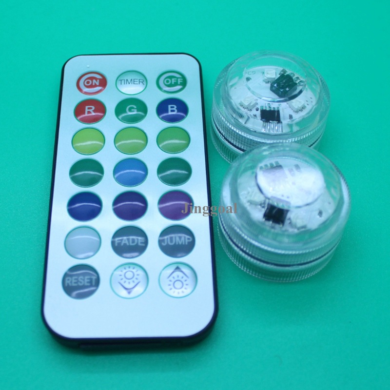 Unplugged fish tank light 3 LED remote control seven-color color-changing diving bottom light full figure