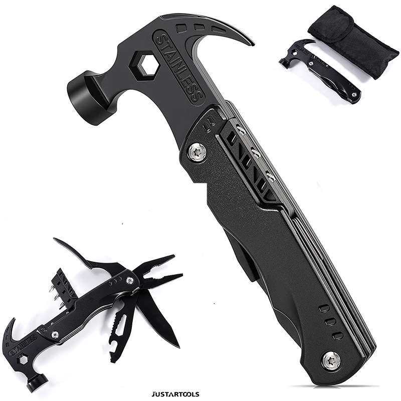 In-stock multi-functional sheep horn hammer pliers, outdoor camping nail lifting hammers, multi-purpose folding tools, knife pliers, life-saving striking hammers full figure
