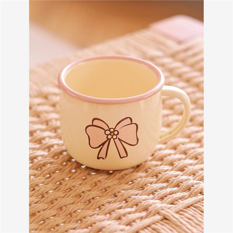 Old Mai [Homemade Beautiful Cups] Cream enamel water cups, mugs, coffee cups, milk cups, breakfast cups details Picture