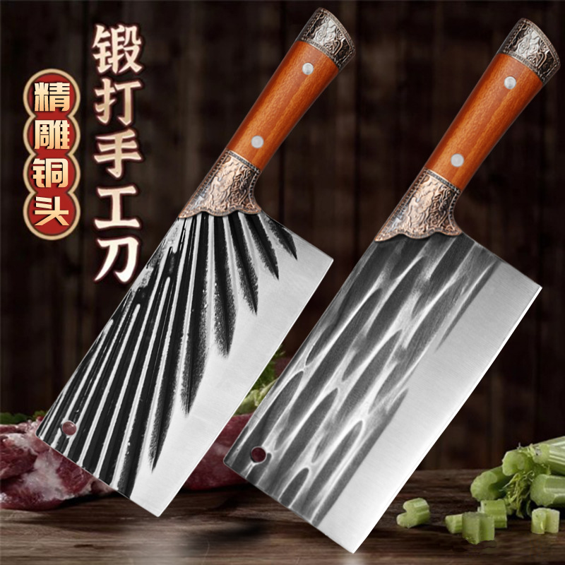In Yangjiang, there is a 20-yuan model of stainless steel hand-forged kitchen knives for street vending, household bone-cutting knives and kitchen knives Specification drawing