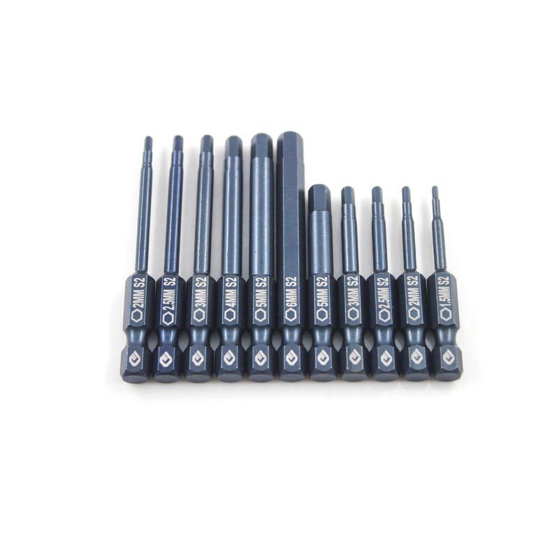 Manufacturer's supply of 100mm S2 alloy steel hexagon socket air screwdriver bits, extended electric screwdriver bits for hand drills Specification drawing
