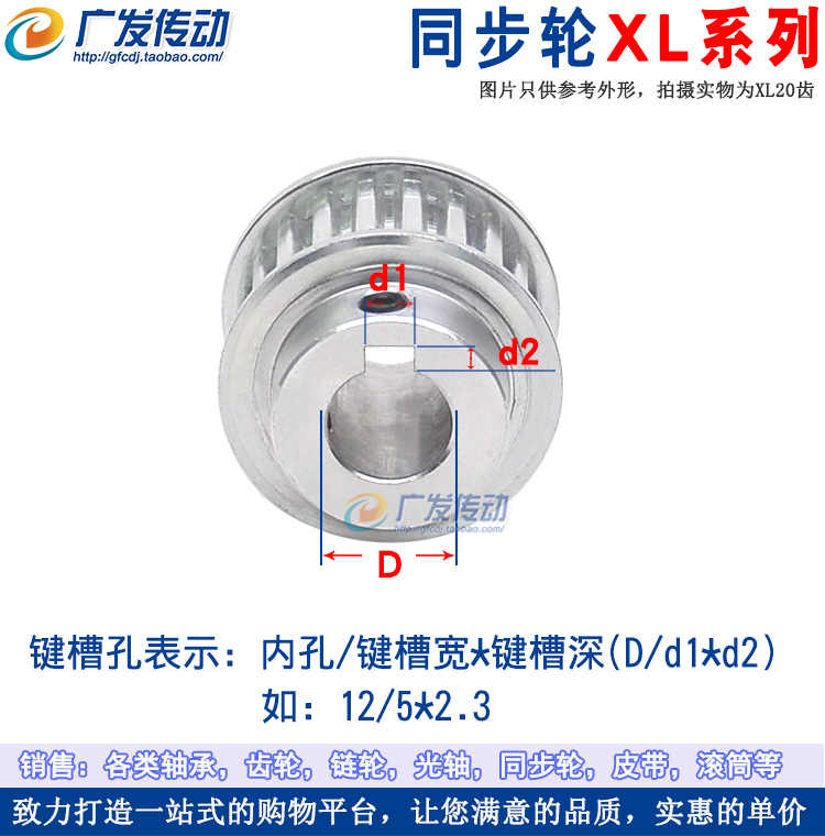 Synchronous pulley XL24 teeth /T slot width 16 BF type K type synchronous pulley boss top screw inner hole 4-20 Application Scenario